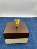 1 GRAM GOLD PLATING YELLOW DIAMOND RING FOR MEN DESIGN A-452
