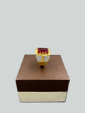 1 GRAM GOLD PLATING RED DIAMOND RING FOR MEN DESIGN A-457
