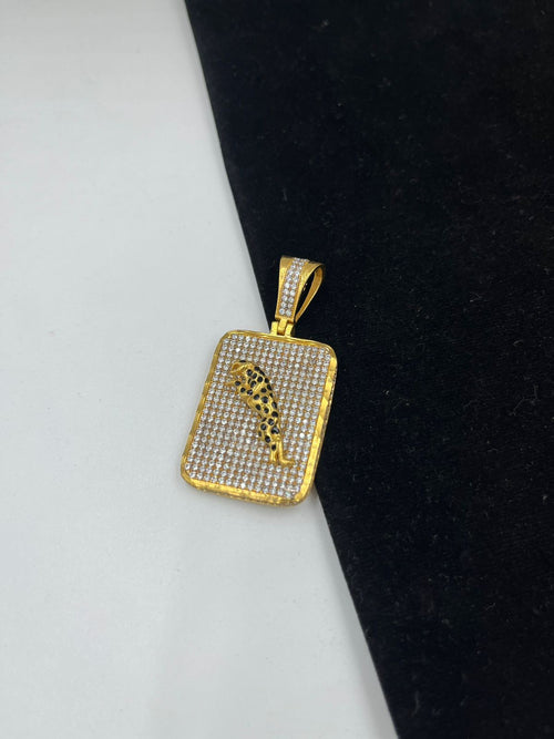 1 GRAM GOLD FORMING JAGUAR DIAMOND PENDANT FOR MEN DESIGN A-173