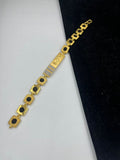 1 GRAM GOLD FORMING RAM WITH RUDRAKSHA BRACELET FOR MEN DESIGN A-104