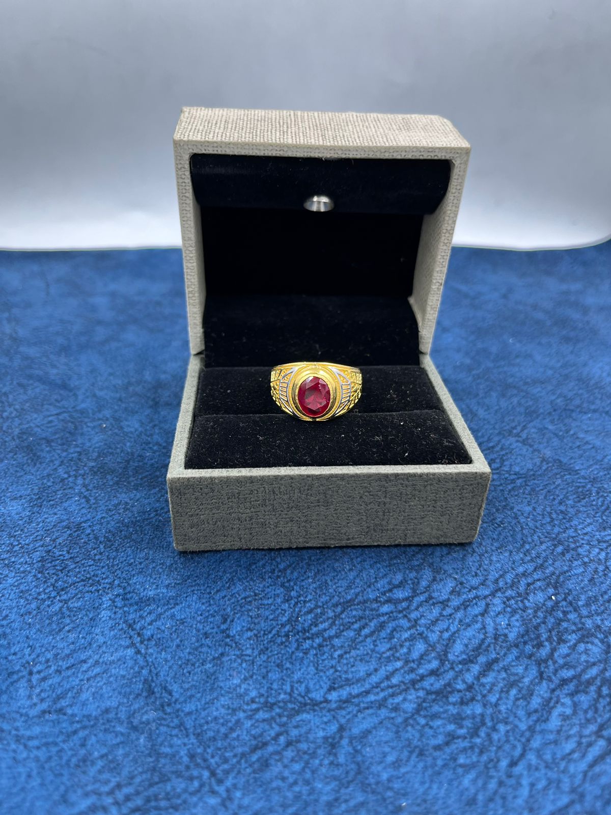 1 GRAM GOLD FORMING PINK DIAMOND RING FOR MEN DESIGN A-470