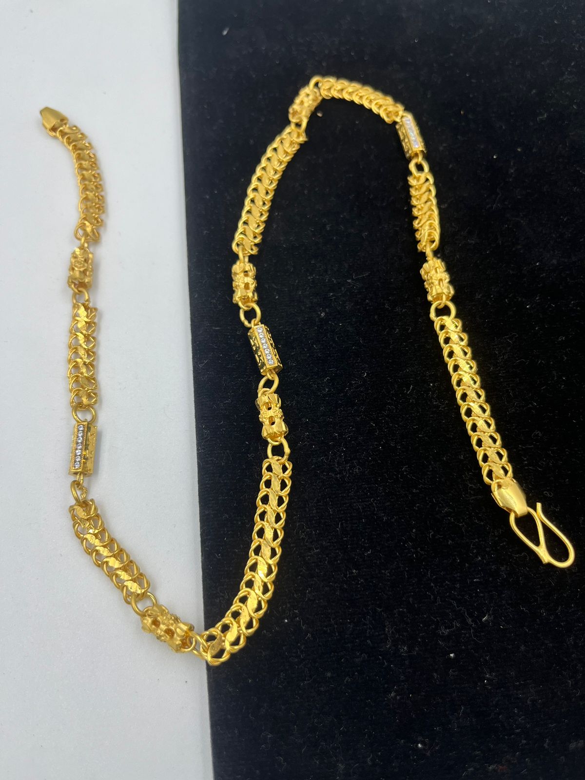 पुरुषों के लिए 1 ग्राम गोल्ड फॉर्मिंग डायमंड चेन डिज़ाइन A-260