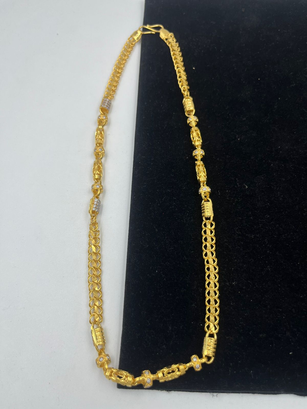 पुरुषों के लिए 1 ग्राम गोल्ड फॉर्मिंग डायमंड चेन डिज़ाइन A-261