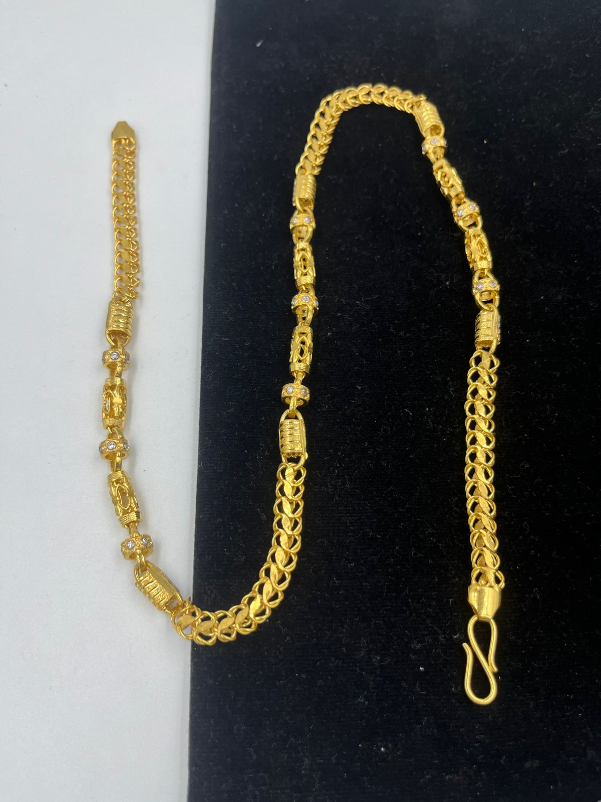 पुरुषों के लिए 1 ग्राम गोल्ड फॉर्मिंग डायमंड चेन डिज़ाइन A-261