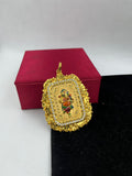 1 GRAM GOLD FORMING RAJWADI GANPATI PENDANT FOR MEN DESIGN A-206