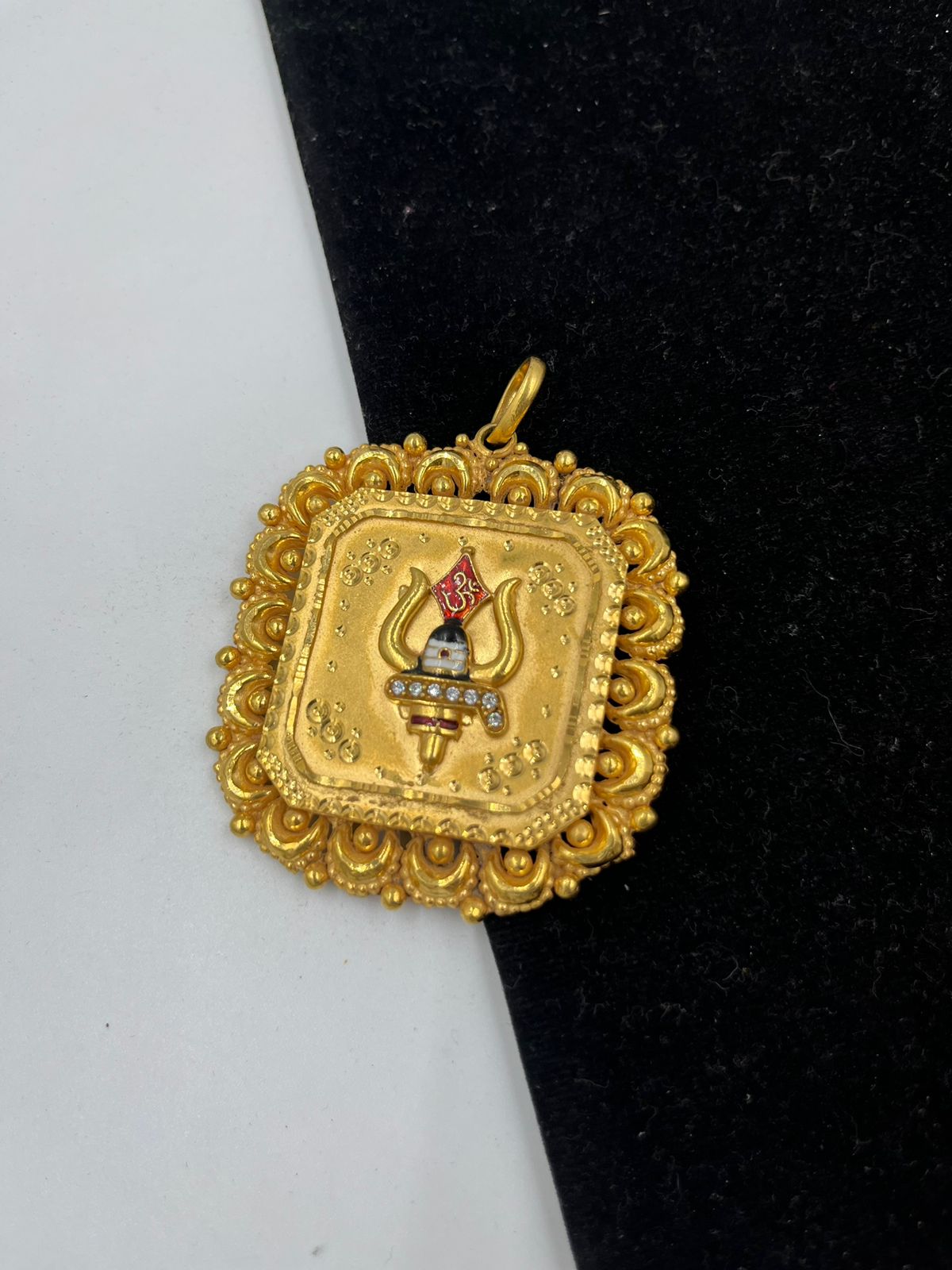 1 GRAM GOLD FORMING TRISHUL RAJWADI PENDANT FOR MEN DESIGN A-211