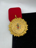 1 GRAM GOLD FORMING OM (AUM) RAJWADI PENDANT FOR MEN DESIGN A-216