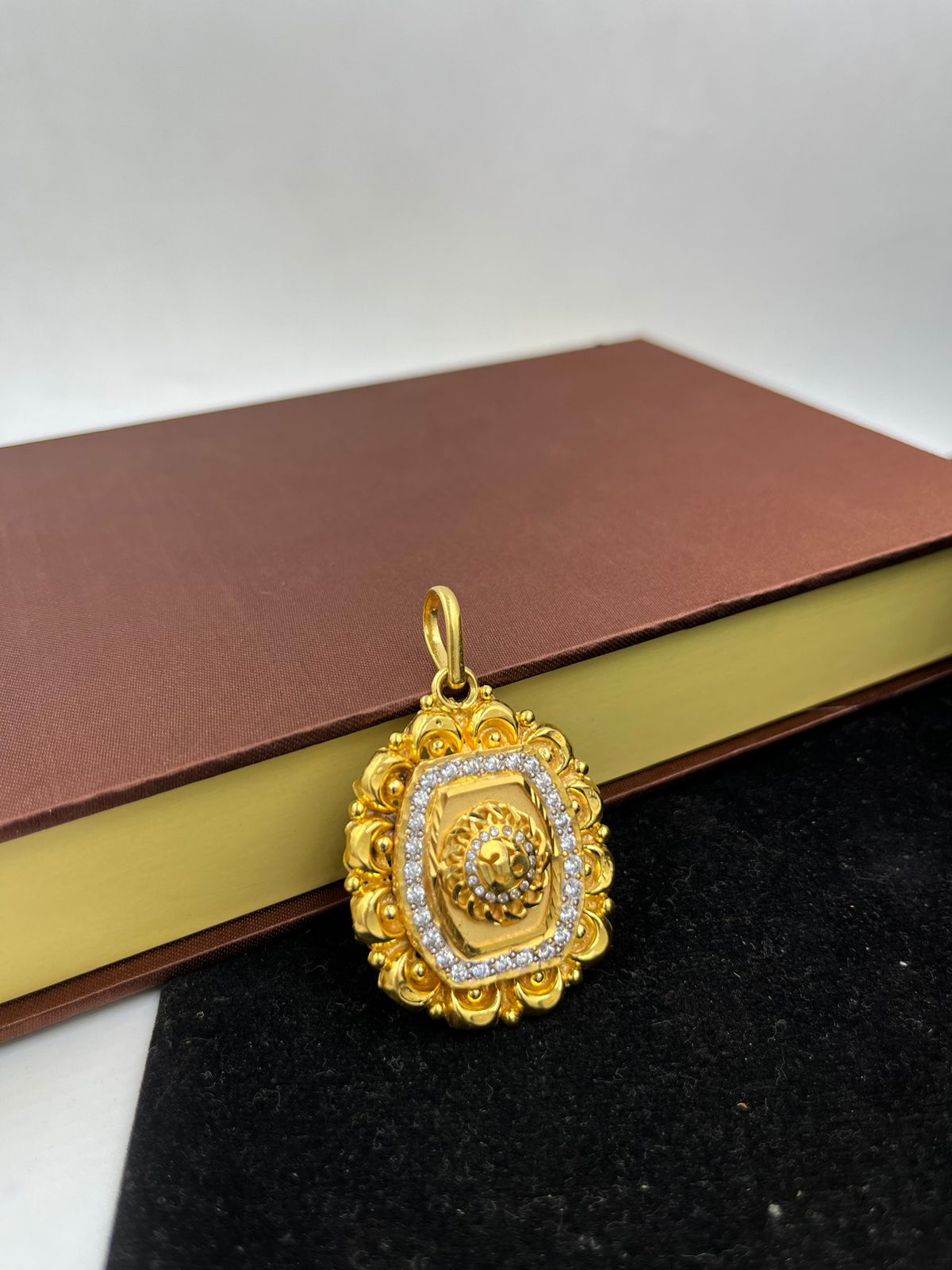 1 GRAM GOLD FORMING OM (AUM) RAJWADI PENDANT FOR MEN DESIGN A-228