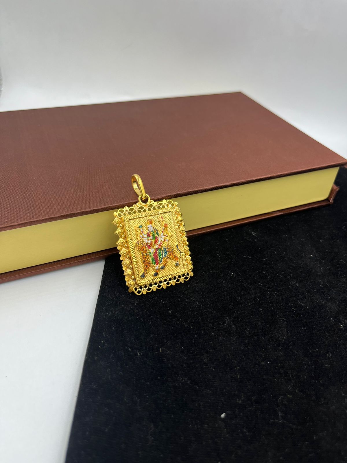 1 GRAM GOLD FORMING MAA AMBE RAJWADI PENDANT FOR MEN DESIGN A-270