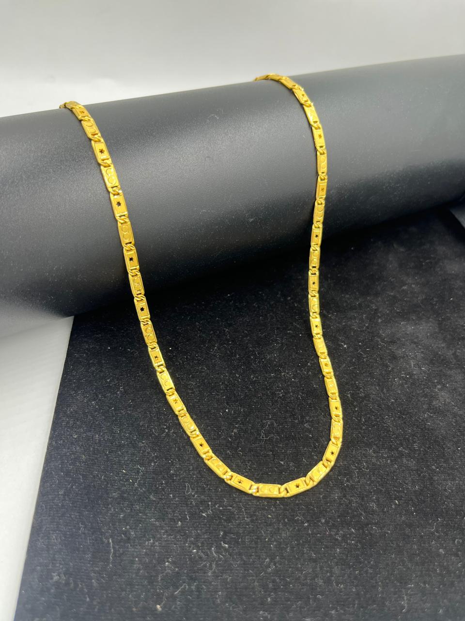 1 GRAM GOLD FORMING STAR NAWABI CHAIN FOR MEN DESIGN A-290