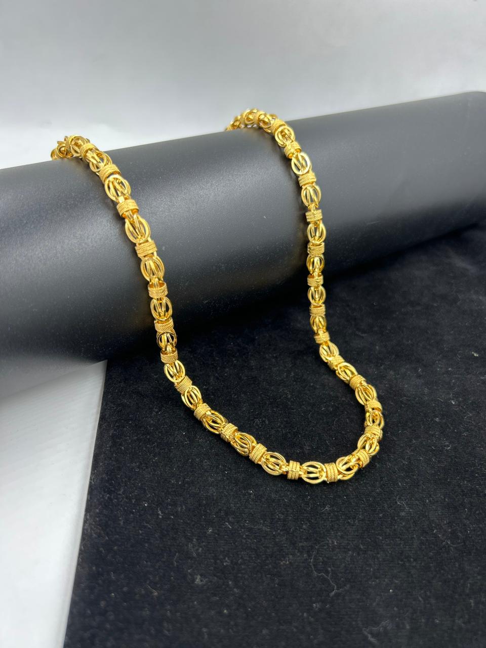 1 GRAM GOLD FORMING INDO ROUND CHAIN FOR MEN DESIGN A-293