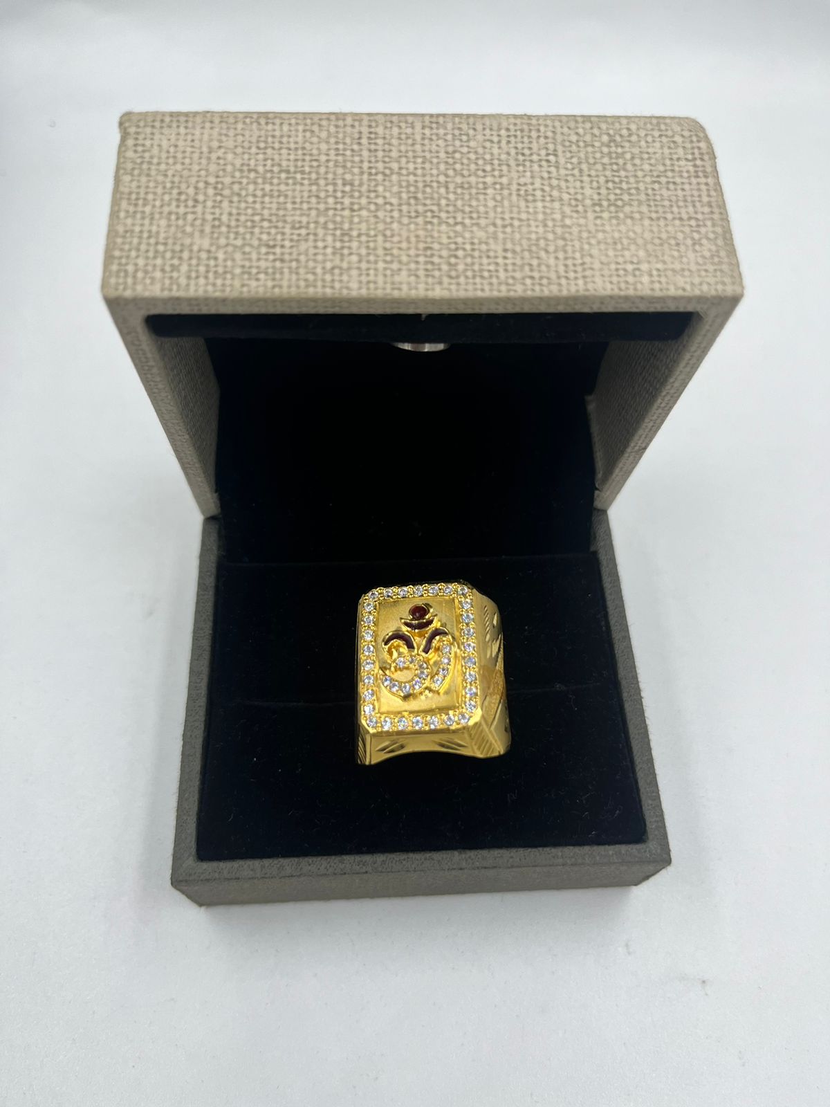 1 GRAM GOLD PLATING OM RING FOR MEN DESIGN A-350