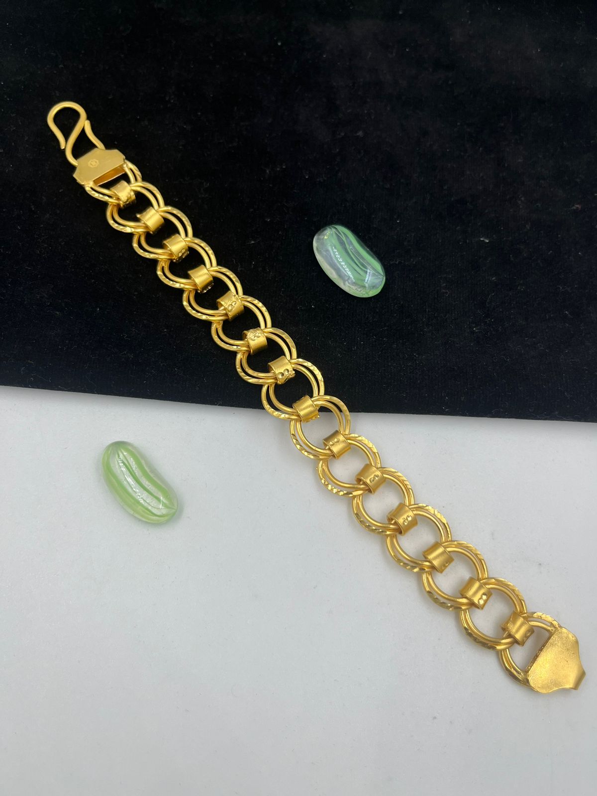 1 GRAM GOLD FORMING ROUND KADI BRACELET FOR MEN DESIGN A-136
