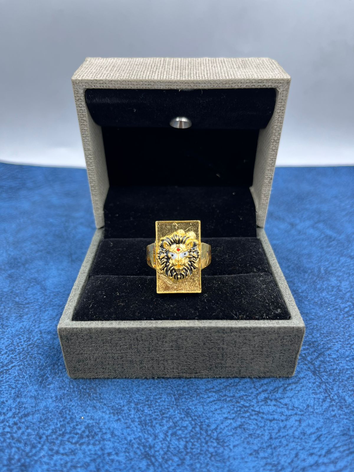 1 GRAM GOLD FORMING LION RING FOR MEN DESIGN A-496