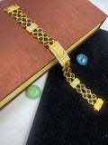 1 GRAM GOLD FORMING BLACK RUDRAKSHA SURYA BRACELET FOR MEN DESIGN A-149