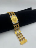 1 GRAM GOLD FORMING BROWN RUDRAKSHA SURYA BRACELET FOR MEN DESIGN A-169