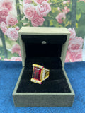 1 GRAM GOLD FORMING RED DIAMOND RING FOR MEN DESIGN A-549