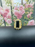 1 GRAM GOLD FORMING BLACK DIAMOND WITH SURYA SYMBOL RING FOR MEN DESIGN A-551