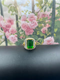 1 GRAM GOLD FORMING GREEN DIAMOND WITH LION RING FOR MEN DESIGN A-558