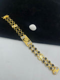 1 GRAM GOLD BLACK RUDRAKSHA SURYA BRACELET FOR MEN DESIGN A-186