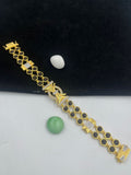 1 GRAM GOLD BLACK RUDRAKSHA DIAMOND BRACELET FOR MEN DESIGN A-189