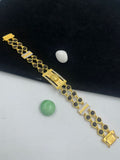 1 GRAM GOLD BLACK RUDRAKSHA SURYA BRACELET FOR MEN DESIGN A-190