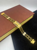 1 GRAM GOLD BLACK RUDRAKSHA SURYA BRACELET FOR MEN DESIGN A-190