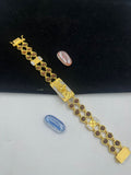 1 GRAM GOLD BROWN RUDRAKSHA GANPATI BAPPA BRACELET FOR MEN DESIGN A-191