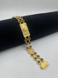 1 GRAM GOLD BROWN RUDRAKSHA GANPATI BAPPA BRACELET FOR MEN DESIGN A-191
