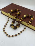 1 GRAM GOLD BROWN RUDRAKSHA MALA FOR MEN DESIGN A-42