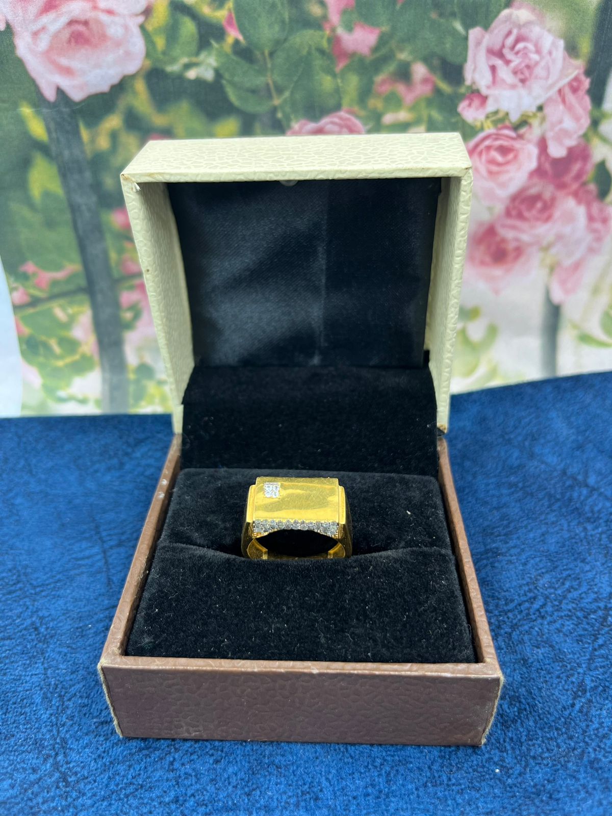1 GRAM GOLD DIAMOND RING FOR MEN DESIGN A-570