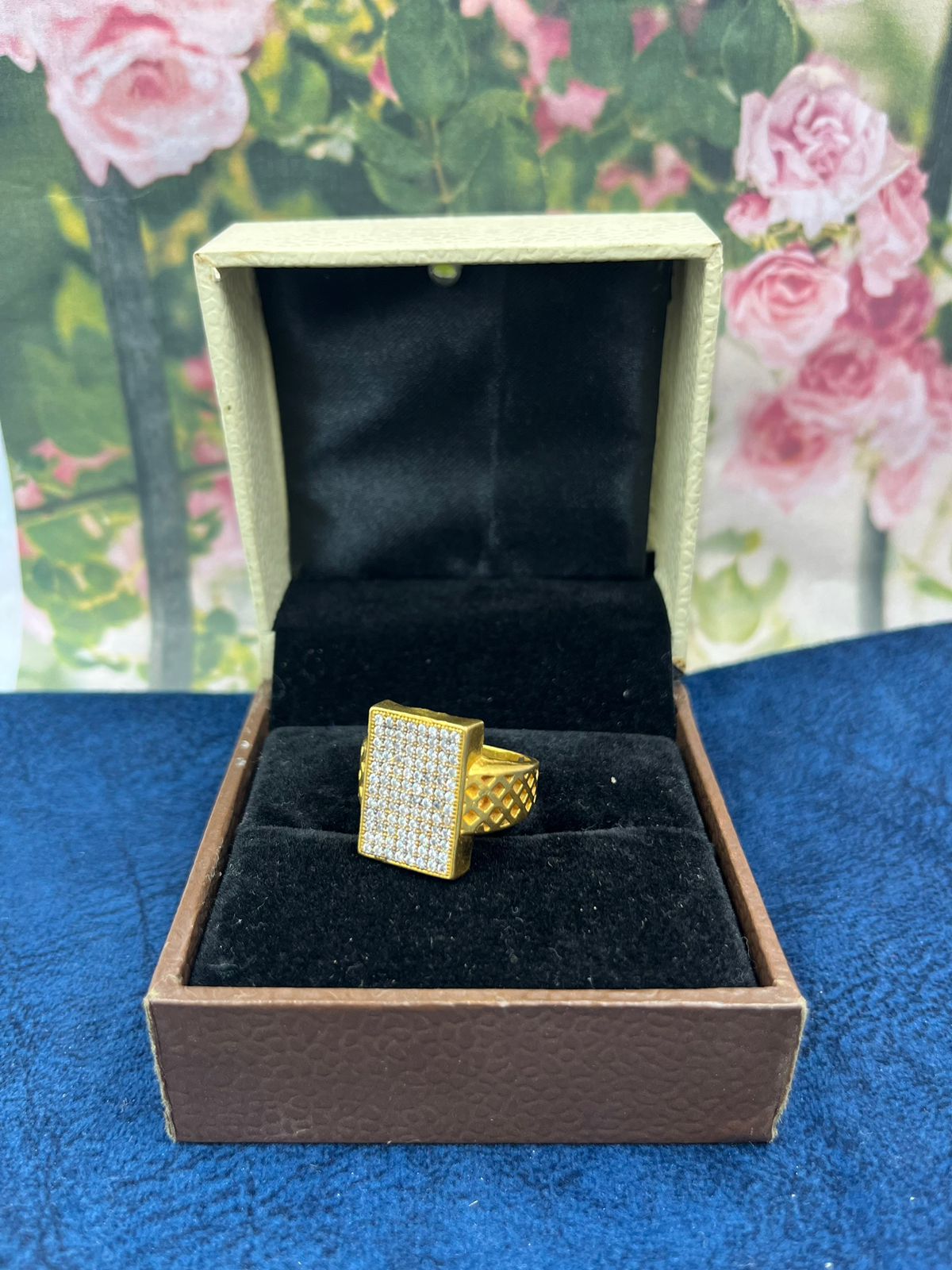 1 GRAM GOLD DIAMOND RING FOR MEN DESIGN A-574