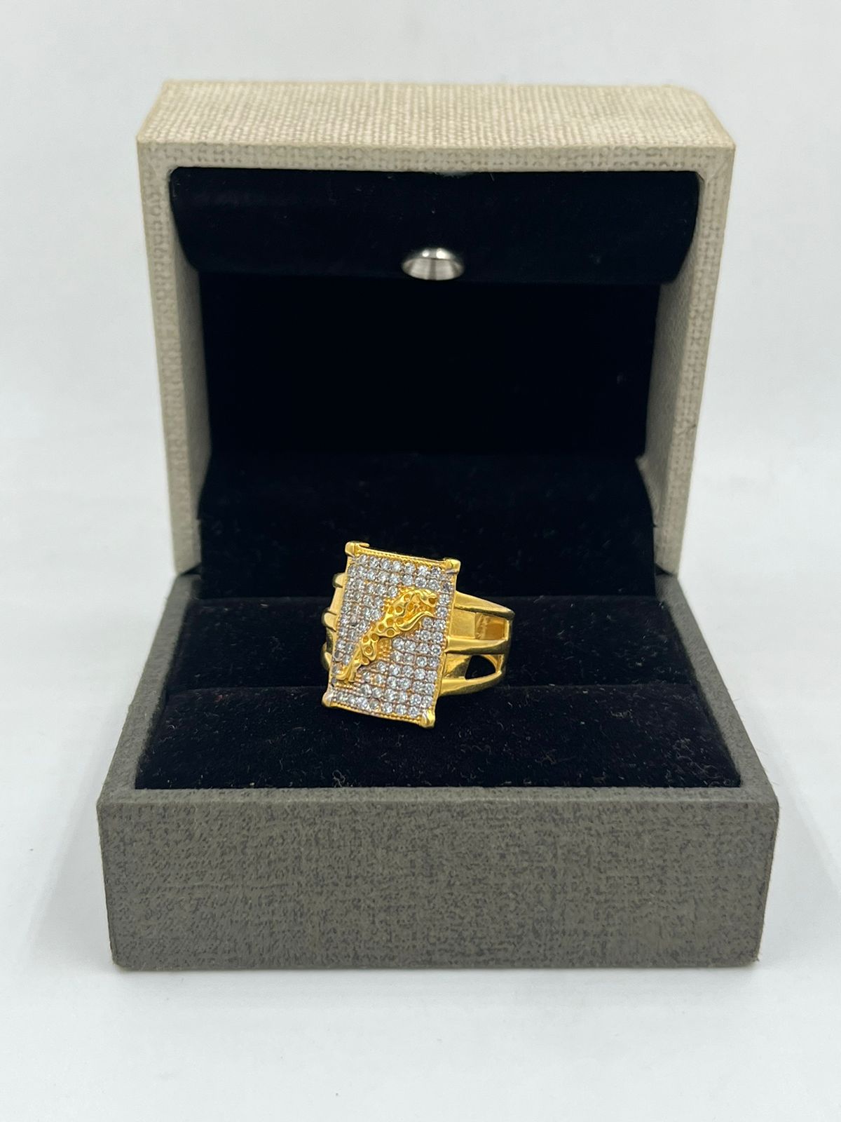 1 GRAM GOLD JAGUAR RING FOR MEN DESIGN A-592