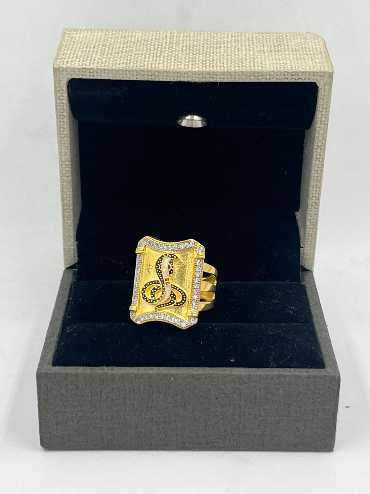 1 GRAM GOLD GOGA MAHARAJ RING FOR MEN DESIGN A-624
