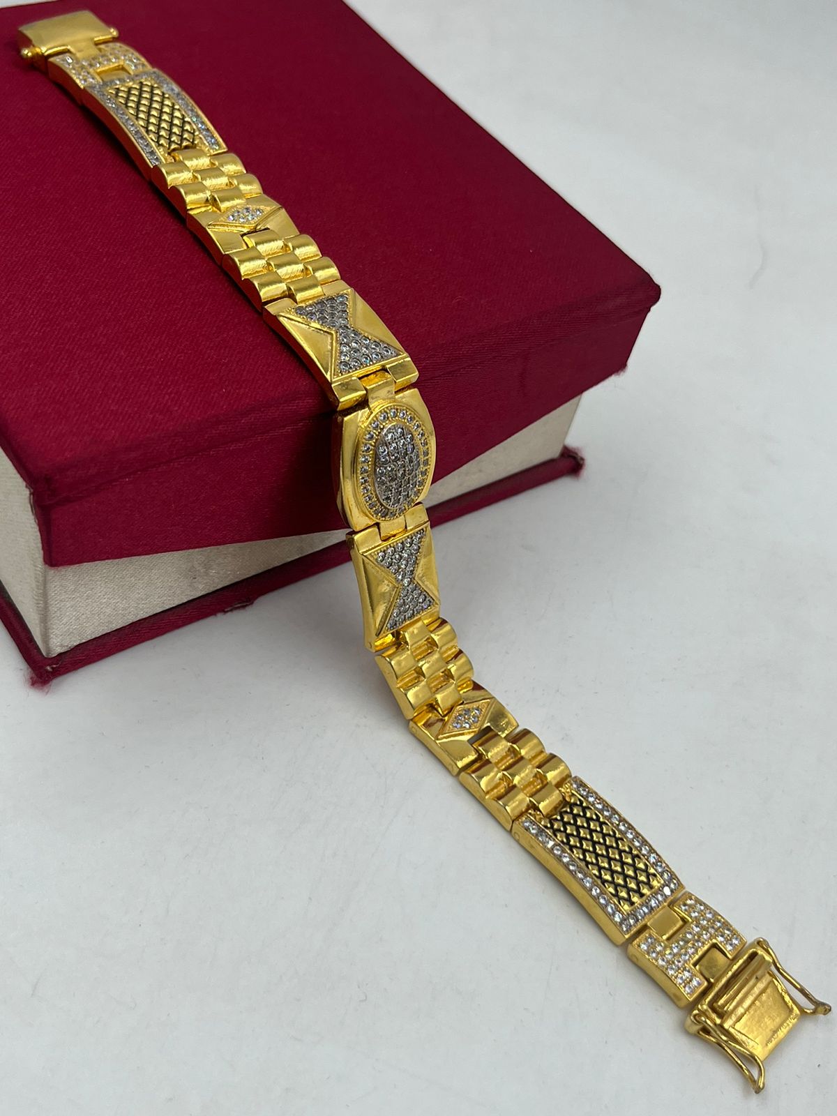 1 GRAM GOLD DIAMOND BRACELET FOR MEN DESIGN A-229