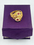 1 GRAM GOLD LADIES DIAMOND RING FOR WOMEN DESIGN A-4