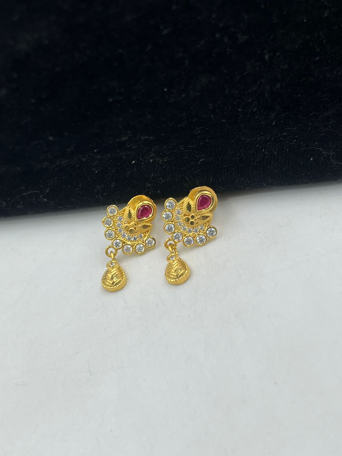 Regular Daily Wear One Gram Gold Jhumki Earring Hanging Beads Design ER3697