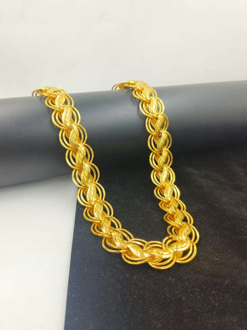 1 GRAM GOLD BIG KOYLI CHAIN FOR MEN DESIGN A-399