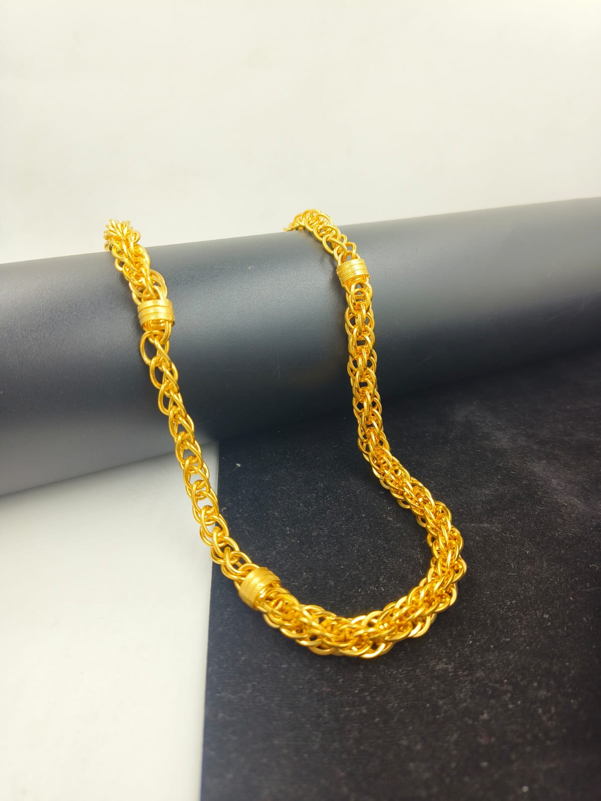 1 GRAM GOLD ROUND CHAIN FOR MEN DESIGN A-406