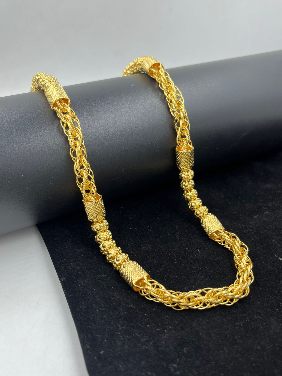 1 GRAM GOLD GOP FLOWER CHAIN FOR MEN DESIGN A-448