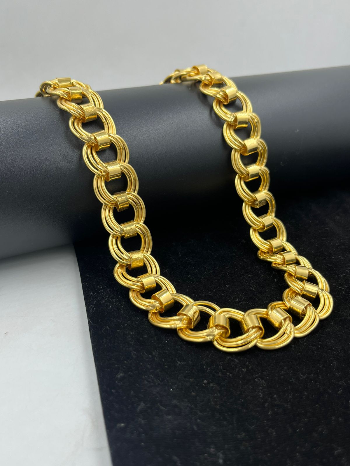 1 GRAM GOLD ROUND KADI CHAIN FOR MEN DESIGN A-514