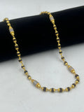 1 GRAM GOLD BLACK RUDRAKSHA MALA WITH DIAMOND FOR MEN DESIGN A-50