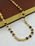 1 GRAM GOLD PLATED BLACK RUDRAKSHA WITH DIAMOND FOR MEN DESIGN A-58