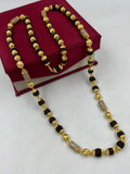 1 GRAM GOLD PLATED BLACK RUDRAKSHA WITH DIAMOND FOR MEN DESIGN A-58