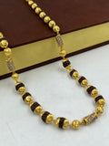 1 GRAM GOLD PLATED BLACK RUDRAKSHA MALA WITH DIAMOND FOR MEN DESIGN A-60