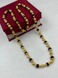 1 GRAM GOLD PLATED BLACK RUDRAKSHA MALA FOR MEN DESIGN A-61