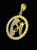 1 GRAM GOLD PLATED MAA WITH CHARAN SYMBOL FOR MEN DESIGN A-324