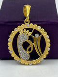 1 GRAM GOLD PLATED MAA WITH CHARAN SYMBOL FOR MEN DESIGN A-324