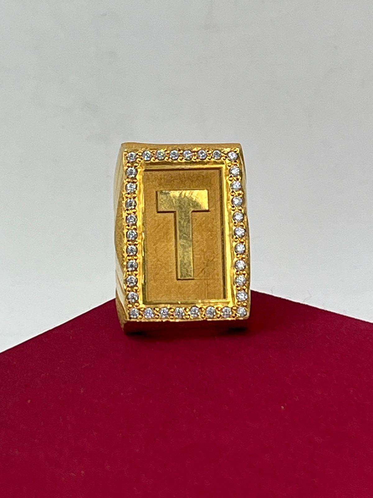 10kt Two-tone Gold Mens Round Diamond Initial Letter Ring – Splendid  Jewellery