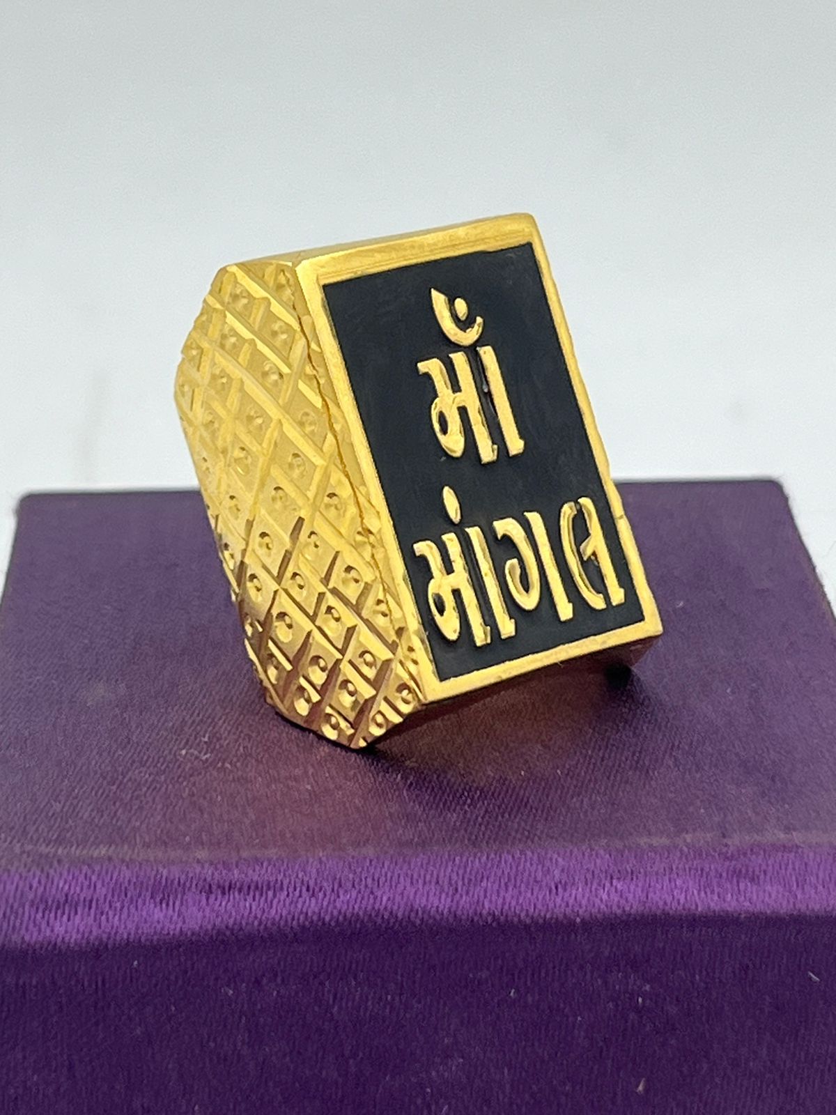 પુરુષો માટે ૧ ગ્રામ ગોલ્ડ મા મંગલ રિંગ ડિઝાઇન A-637